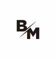 bm logo letter monogram slash with modern vector image
