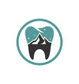 dental health modern logo on mountain vector image vector image