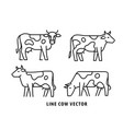 four cow linear style icon vector image vector image