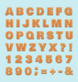 gingerbread alphabet for decoration design vector image