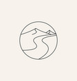 river mountain line art logo design vector image