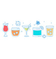 set of cocktails vector image