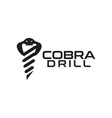 cobra and drill logo design template vector image