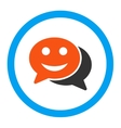 happy chat rounded icon vector image