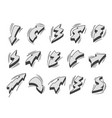 lightning thunderbolt comic arrows cartoon flash vector image vector image