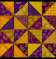 patchwork textile pattern seamless quilting vector image vector image