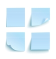 set of blue sticky notes vector image
