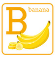 An Alphabet With Cute Fruits Letter B Banana Vector Image