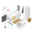 bathroom in the apartment - modern colorful vector image