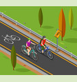 cycling tourism isometric composition vector image vector image
