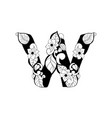 floral letter for laser cutting or coloring book vector image
