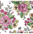 floral seamless background flower pattern vector image