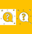 question mark icon in comic style discussion vector image vector image