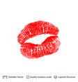 red lips print isolated on white background vector image vector image