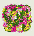 colorful set of doodle flowers vector image