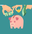 saving money flat concept vector image vector image