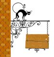 hanging cat sign vector image