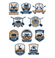 hunting sport symbol and hunter club badge set vector image