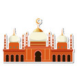 a sticker template with mosque building isolated vector image vector image