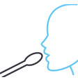coronavirus test line icon outline symbol vector image vector image