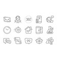 loan percent timer and open box icons set global vector image