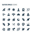 outer space icon set fillio black series vector image