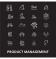 project management icons editable line vector image