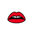 sexy woman red lips female open beauty mouth vector image