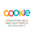 color font for bright packaging design cookies vector image