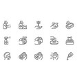 hygiene and protection from infection line icons vector image