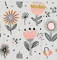 seamless pattern with fancy flowers vector image