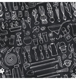 spring garden doodle seamless patternchalk tools vector image