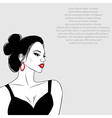 beauty girl face sketch woman portrait vector image