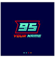number logo with fast speed lines sport style vector image vector image