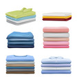 pile clothes realistic fashioned stacked laundry vector image vector image