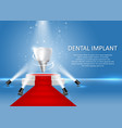 dental implant poster or banner template vector image vector image