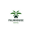 house with palm tree logo tropical beach vector image vector image