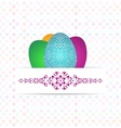 three coloured eggs vector image