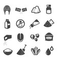 salt manufacturing and consumption glyph icons set vector image vector image