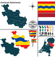 map of overijssel netherlands vector image vector image