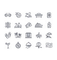 travel simple icons set vector image