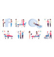 oncology flat icons collection vector image vector image
