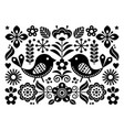 scandinavian folk art cute floral pattern vector image
