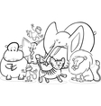 african safari animals cartoon for coloring vector image vector image