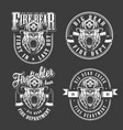 angry bear in fireman helmet labels vector image vector image
