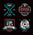 car repair and biker club emblems vector image
