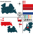 map of utrecht netherlands vector image vector image