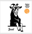 peeking goat - cheerful out face vector image