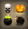stock realistic skull jack-o vector image
