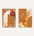 wedding tropical floral invitation dry tropic vector image vector image